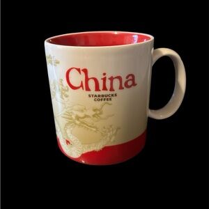 Starbucks China Mug - Red and Cream